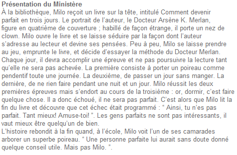 comment devenir parfait en 3 jours cm1