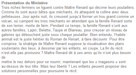 Fiche lecture ce2 fantastique maitre renard