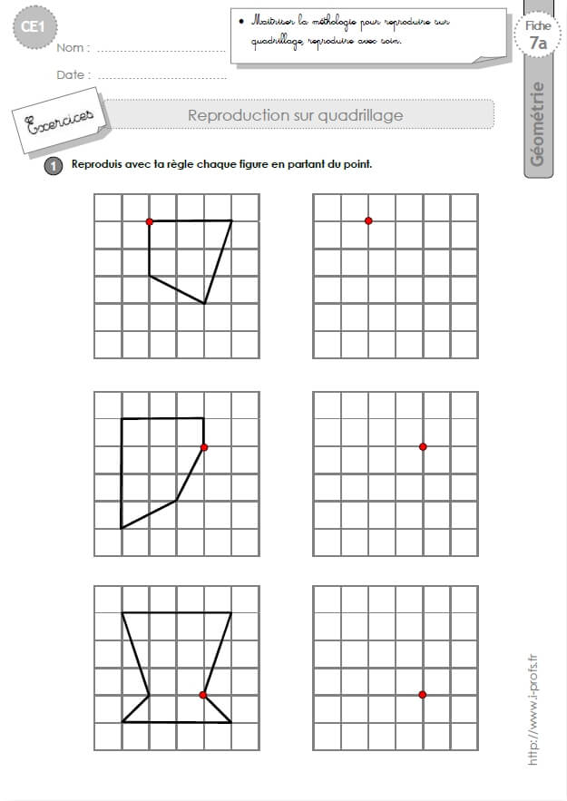 Ce1 Exercices Reproduction Sur Quadrillage En Ce1 Cycle 2