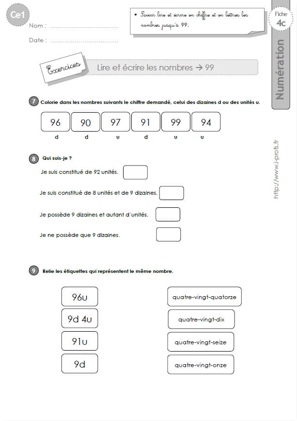 Ce1 Cycle2 Numeration Calcul Tout Le Programme Pour Une Année De Ce1