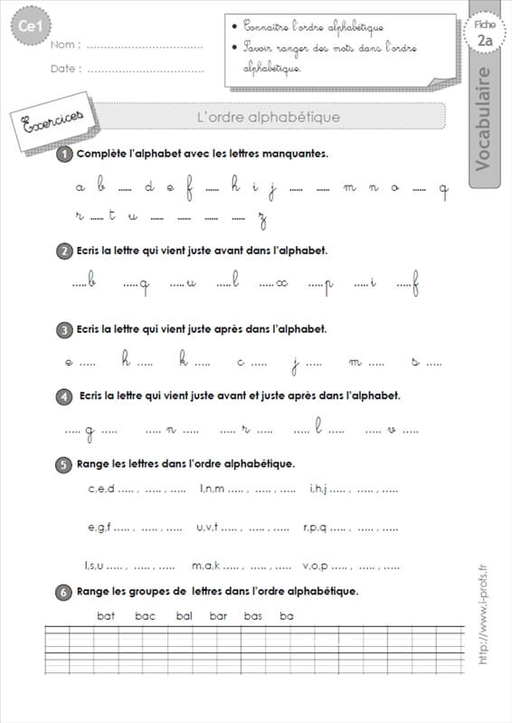 Exercice Ce1 L Alphabet Fiches D exercices QHPAYU Exercice Ce1 L Alphabet Fiches D exercices QHPAYU
