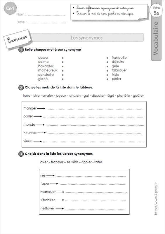 assignment synonyme en francais