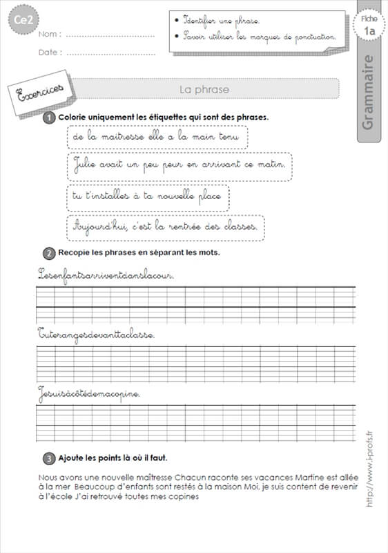 exercice ponctuation ce2 avec correction des whales investissent