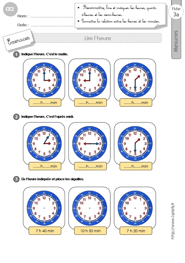 Lire le calendrier : leçon et exercices CE1