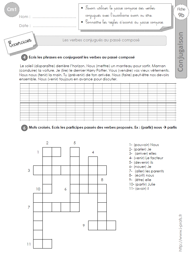 cm1:le passé composé