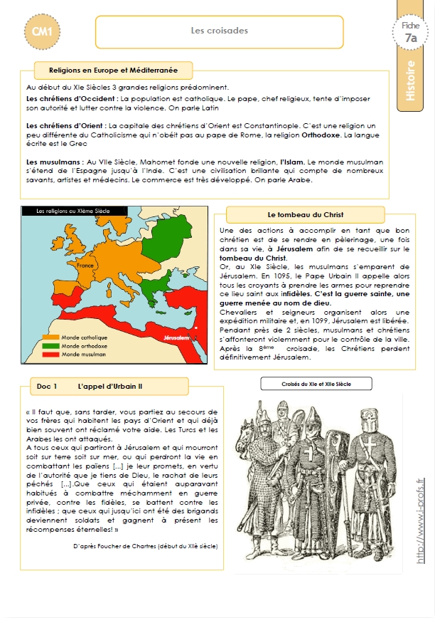 histoire cm1 les croisades - les croisades cm1 résumé