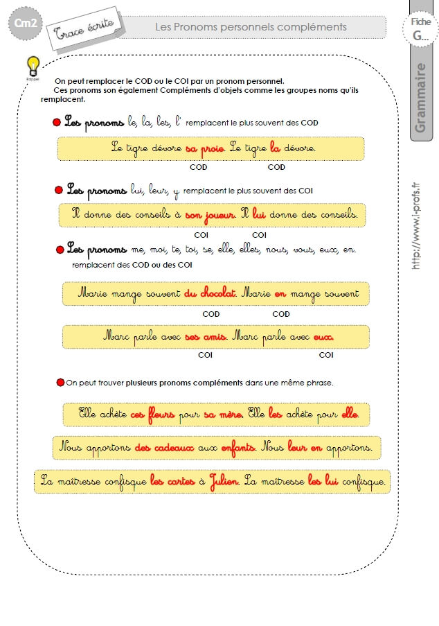 Cm Lecon Les Pronoms Personnels Compl Ments Hot Sex Picture 