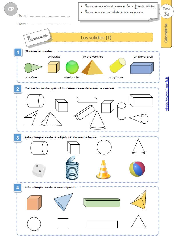 Cp Exercices Sur Les Solides Periode 4 En Geometrie Mesures Et Grandeurs 86 Fiches D Exercices Et D Evaluations En Geometrie Mesures