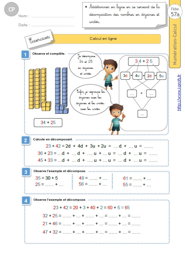 Cp Numeration Calcul Calculer En Ligne