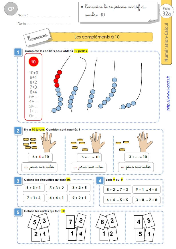 Cp Numeration Calcul Les Complements A 10