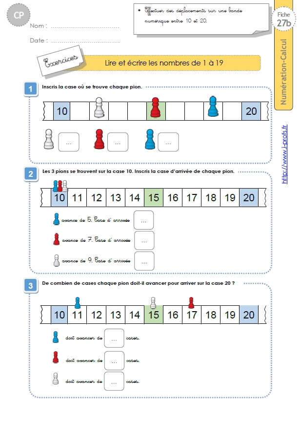 Exercices Numeration Cp Et Ce1 Fiches Les Nombres De 0 A 100 Images