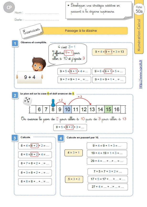 Cp Numeration Calcul Calculer En Passant Par La Dizaine