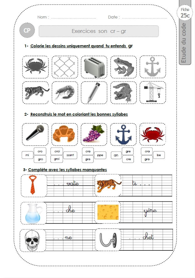 Cp Le Son Cr Gr Au Cp 240 Fiches D Exercices Corriges