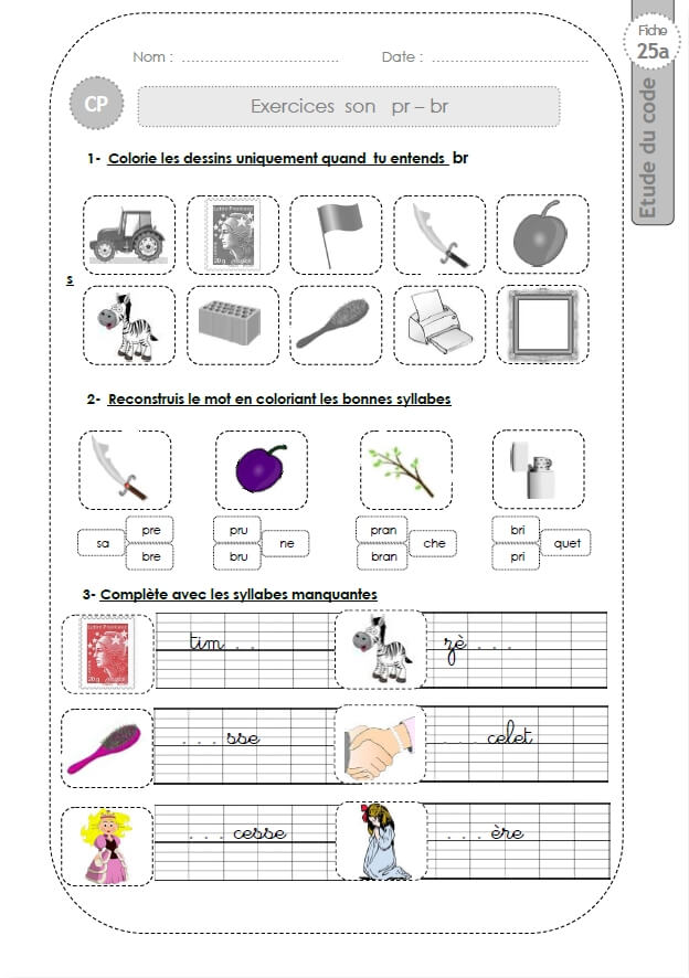 Cp Le Son Pr Br Au Cp 240 Fiches D Exercices Corriges