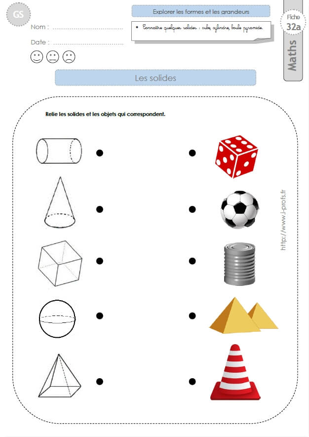 Gs Exercices Mathematiques Les Solides En Maternelle Grande Section