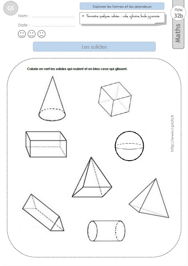 Gs Exercices Mathematiques Les Solides En Maternelle Grande Section