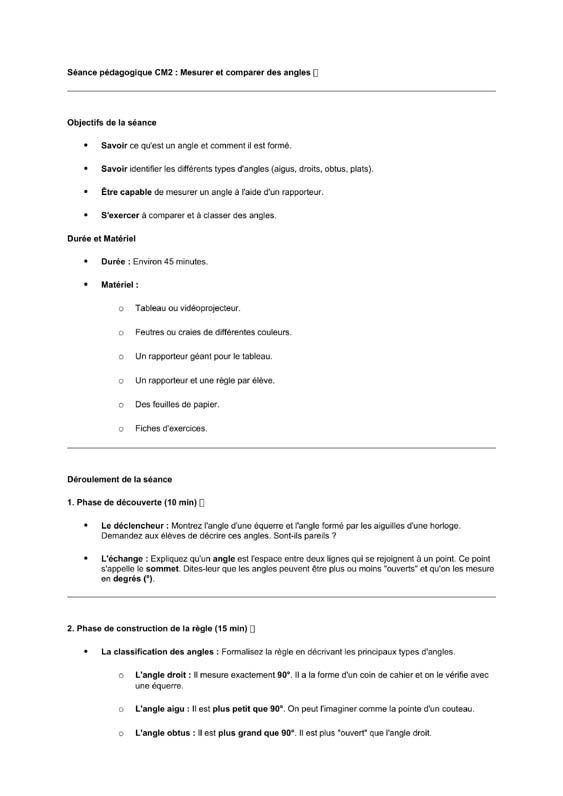 seance cm2 Mesurer et comparer des angles