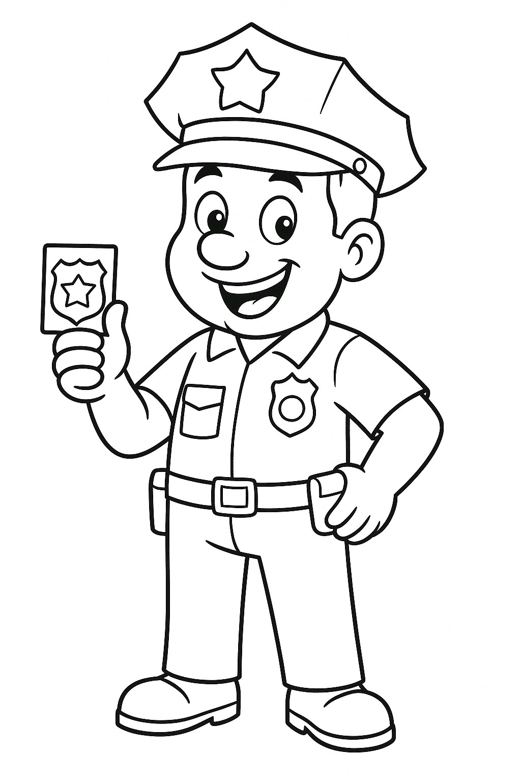 coloriage gratuit d'un policier