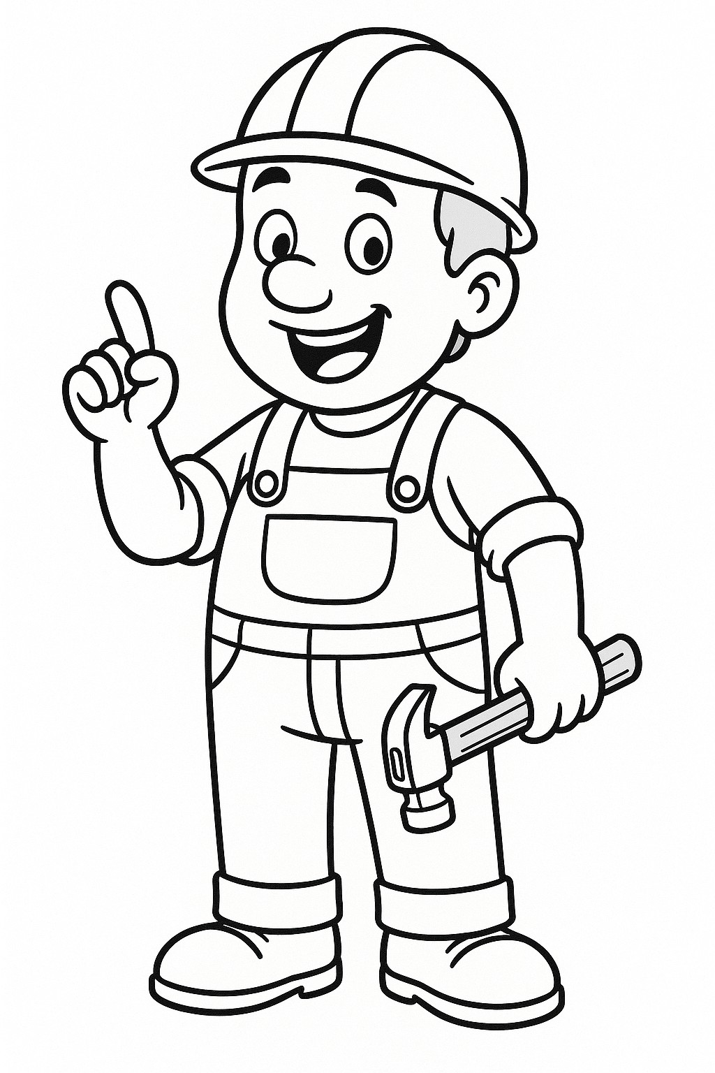 coloriage gratuit d'un ouvrier