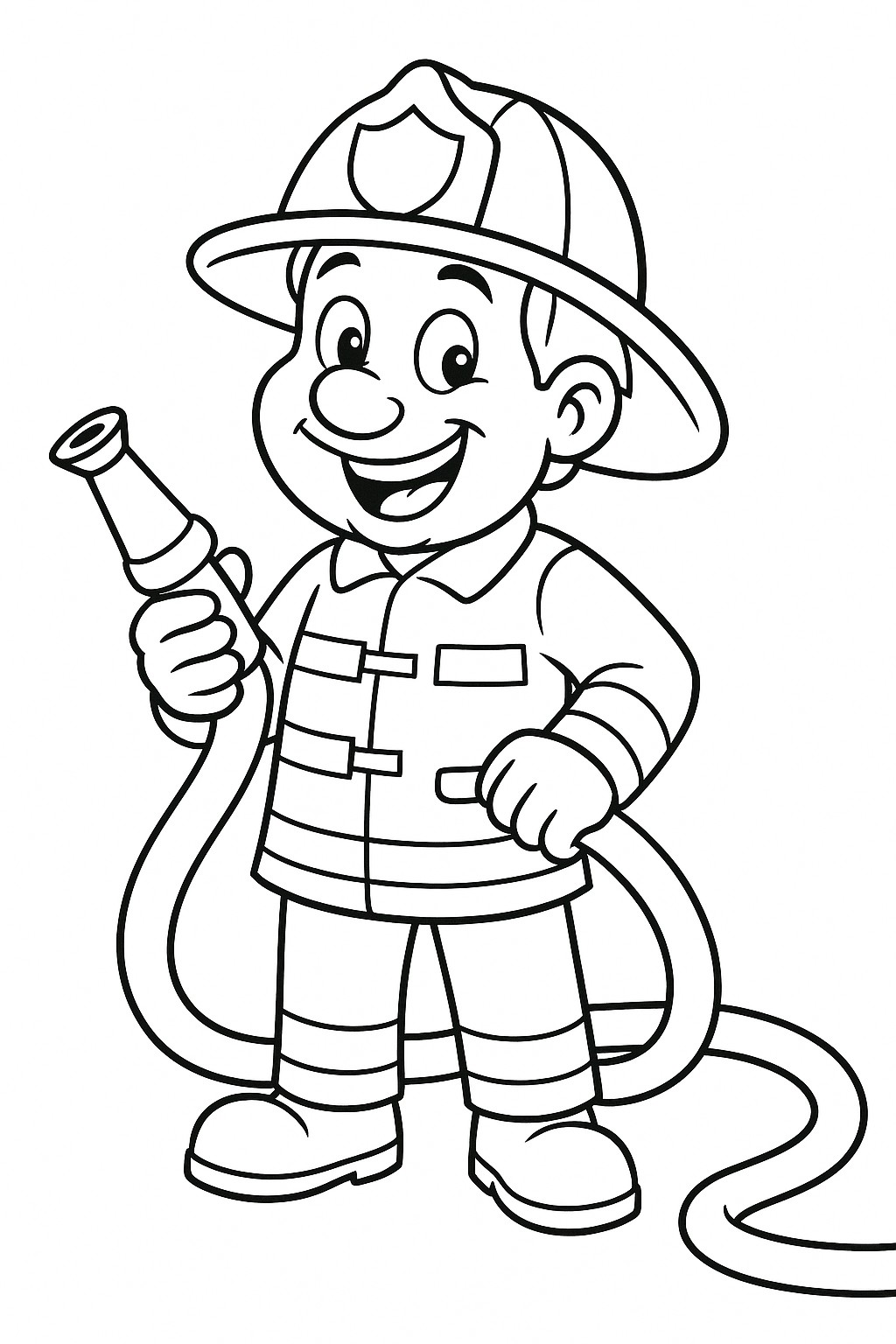 coloriage gratuit d'un pompier