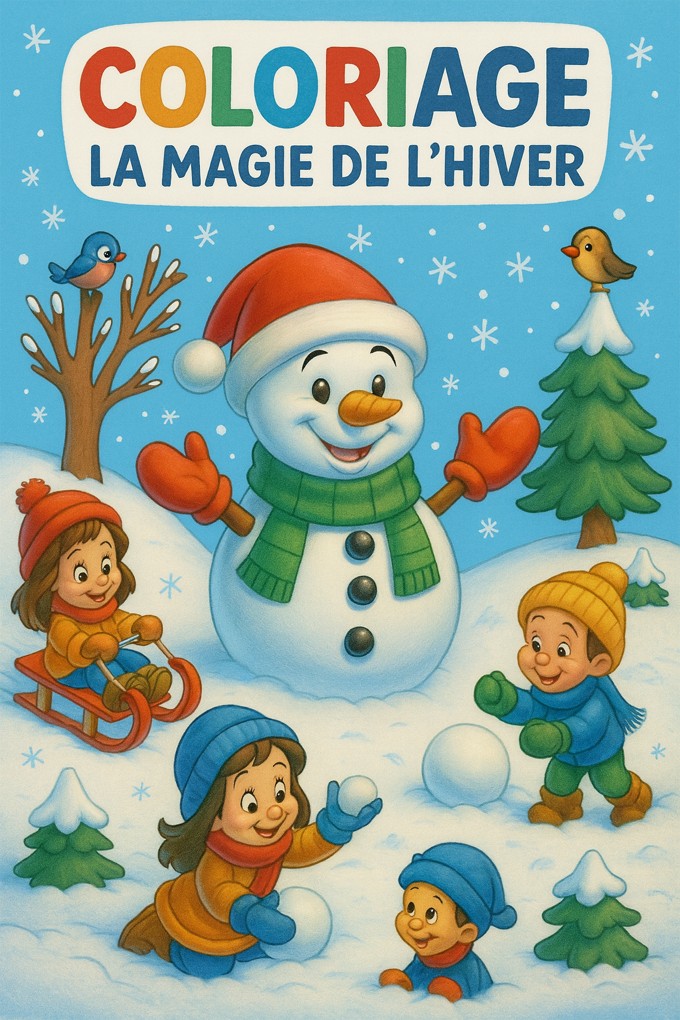 Album de coloriage gratuit sur les saisons: l'hiver