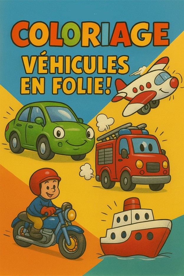 Album de coloriage gratuit sur les saisons: les véhicules