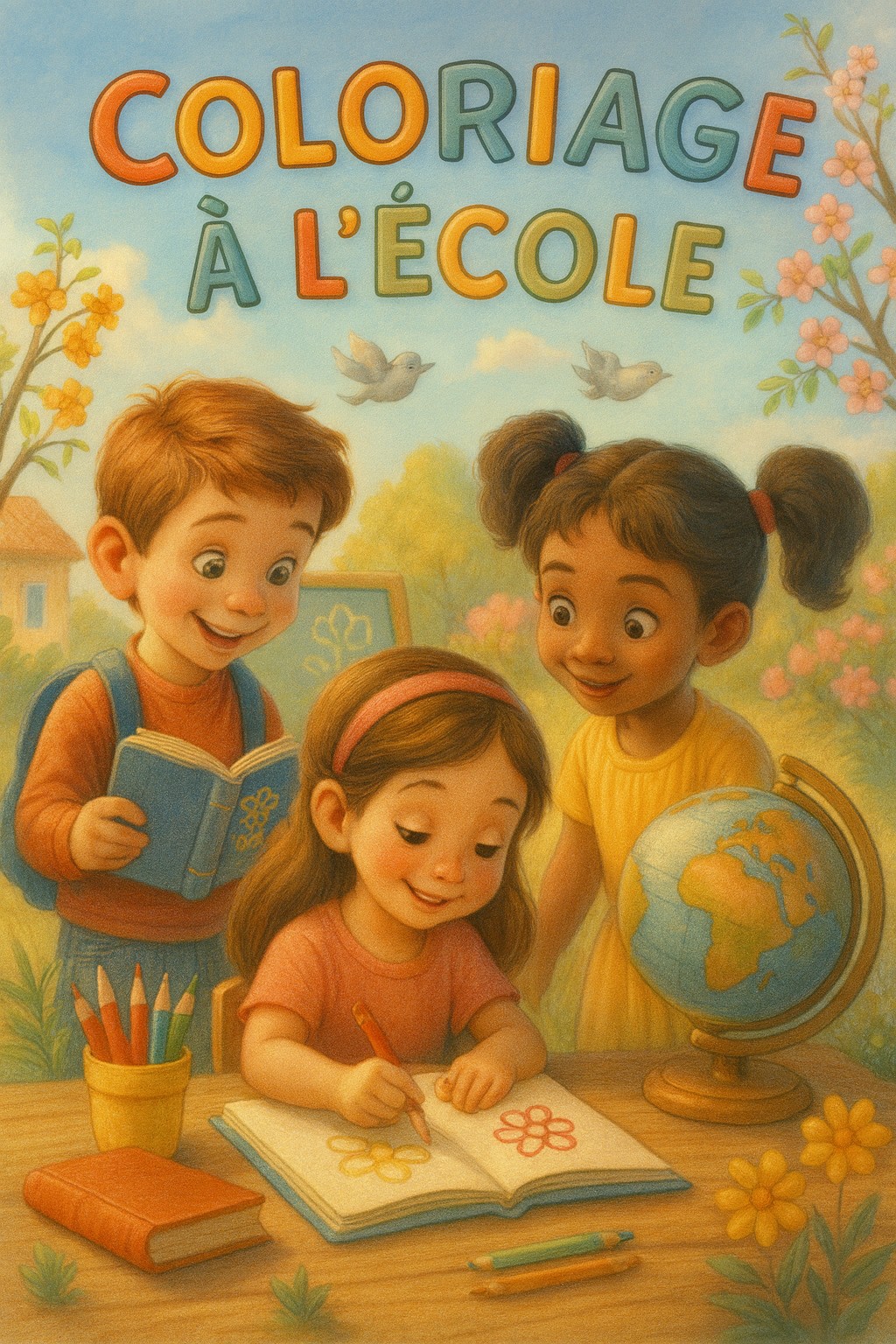 Album de coloriage gratuit sur une journée a l'école