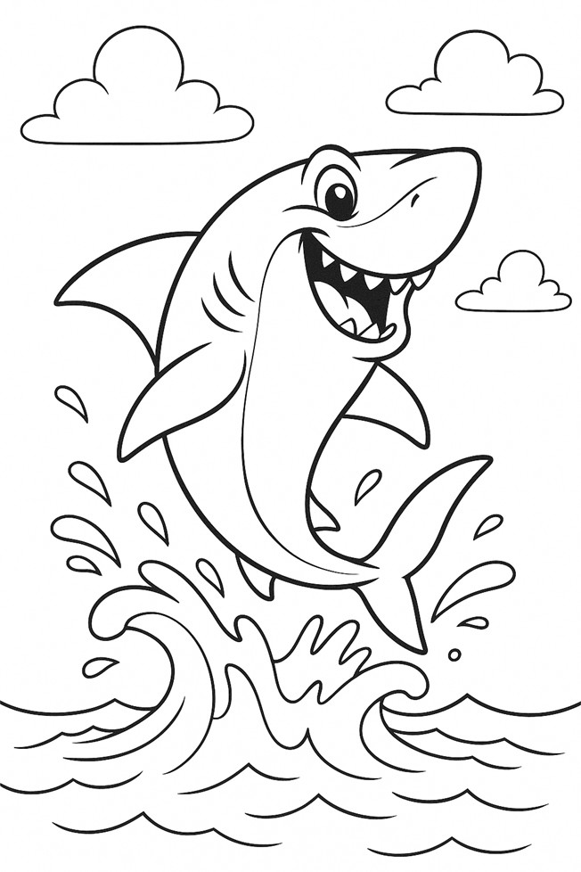 Requin à colorier