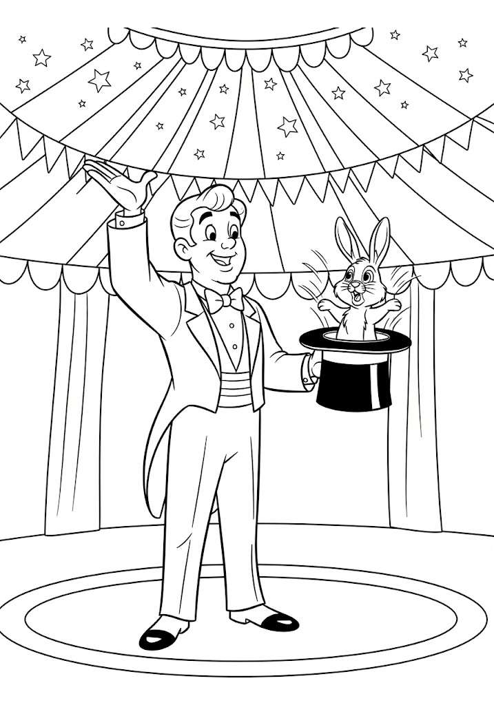 Magicien à colorier