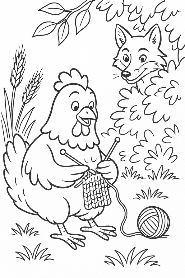 La Petite Poule Rousse à colorier