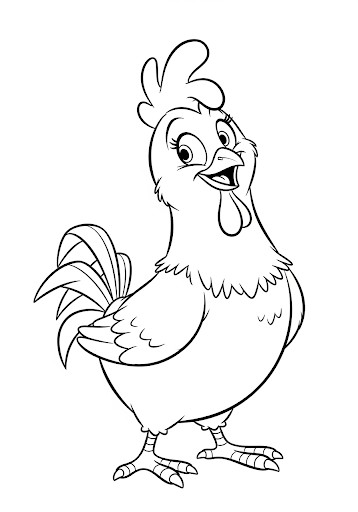 Poule à colorier