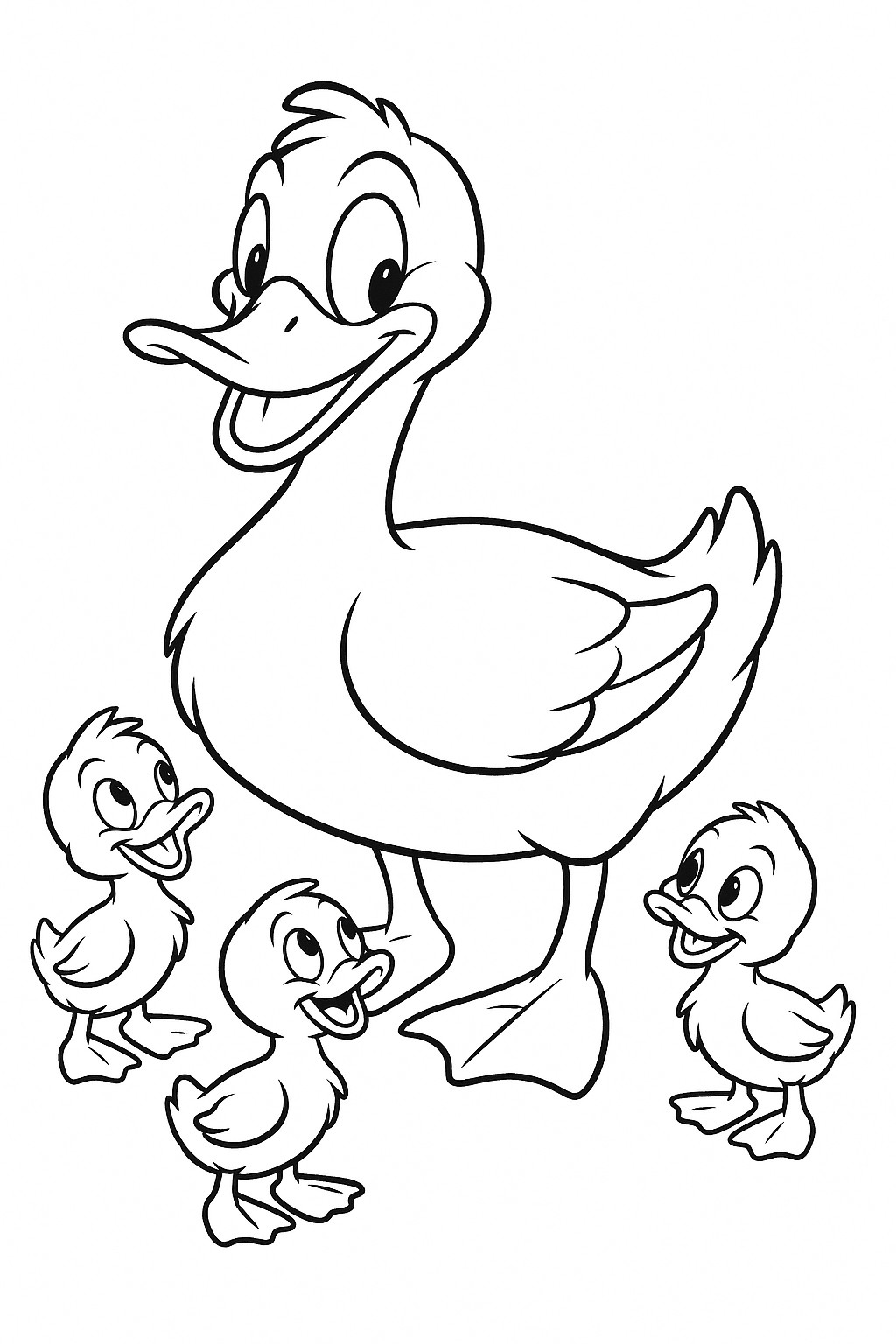 Cane et ses petits à colorier