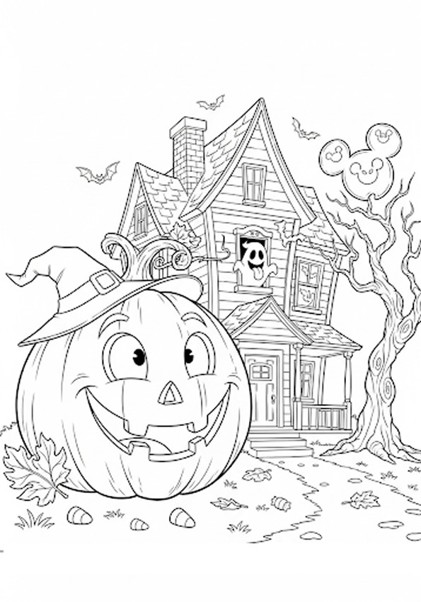 Citrouille d'Halloween à colorier