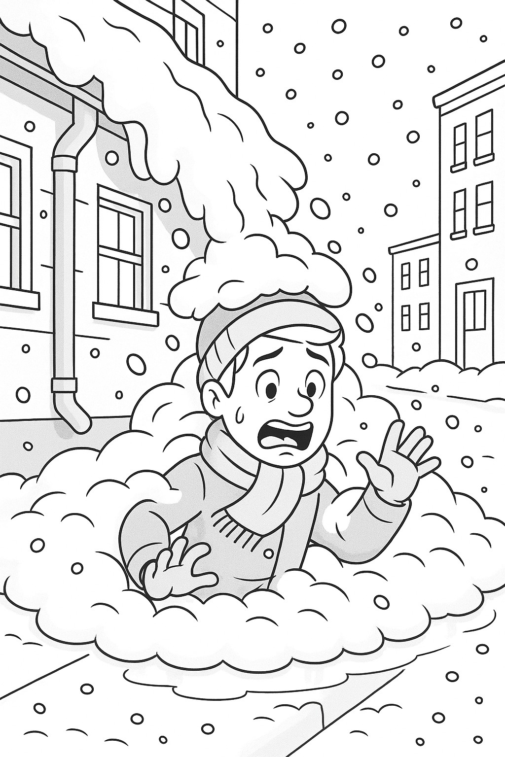 Homme enseveli sous la neige