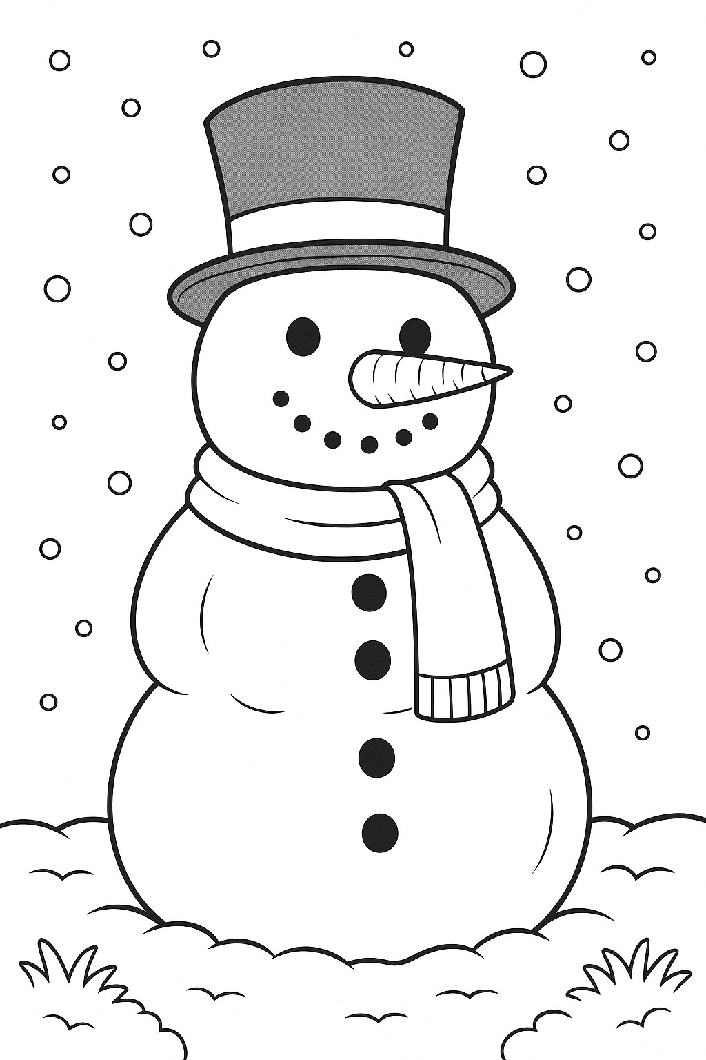 Bonhomme de neige à colorier