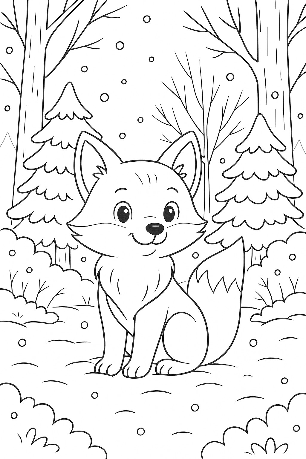 Petit renard dans la neige