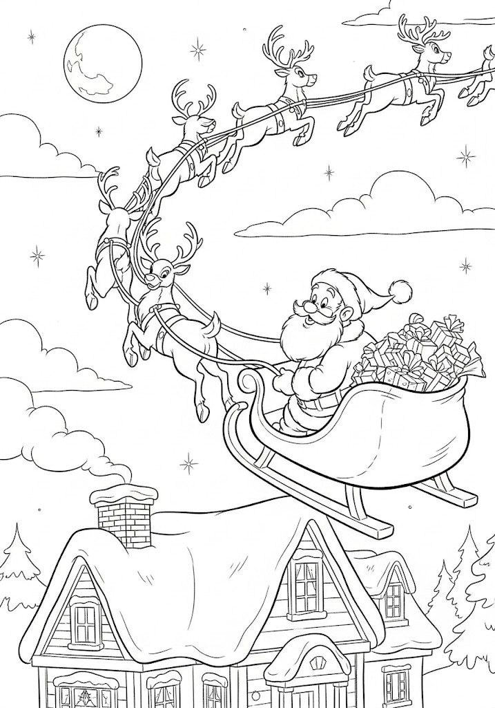 Père Noël sur son traîneau