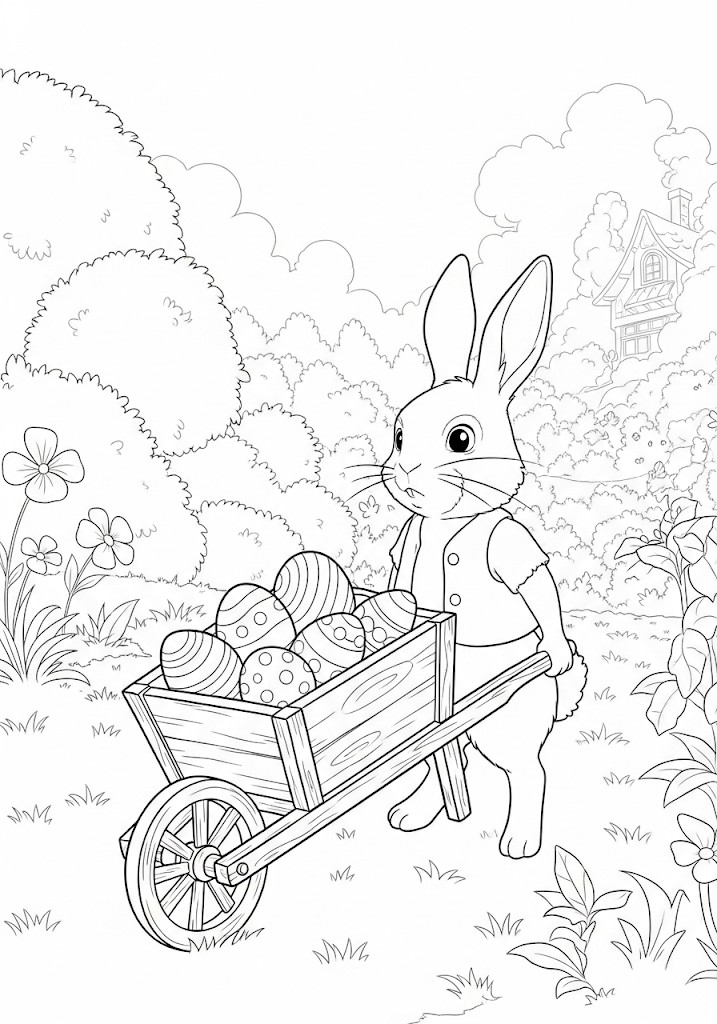 Coloriage de Pâques gratuit à imprimer