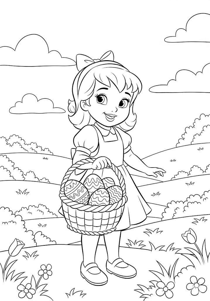 Coloriage de Pâques gratuit à imprimer