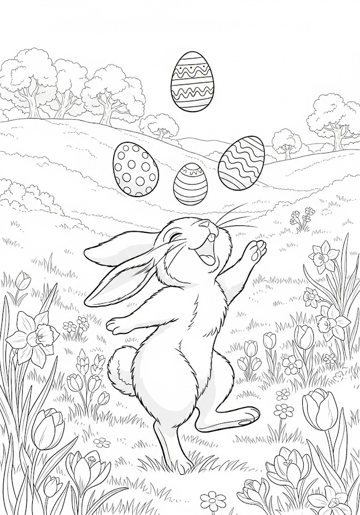 Coloriage de Pâques gratuit à imprimer