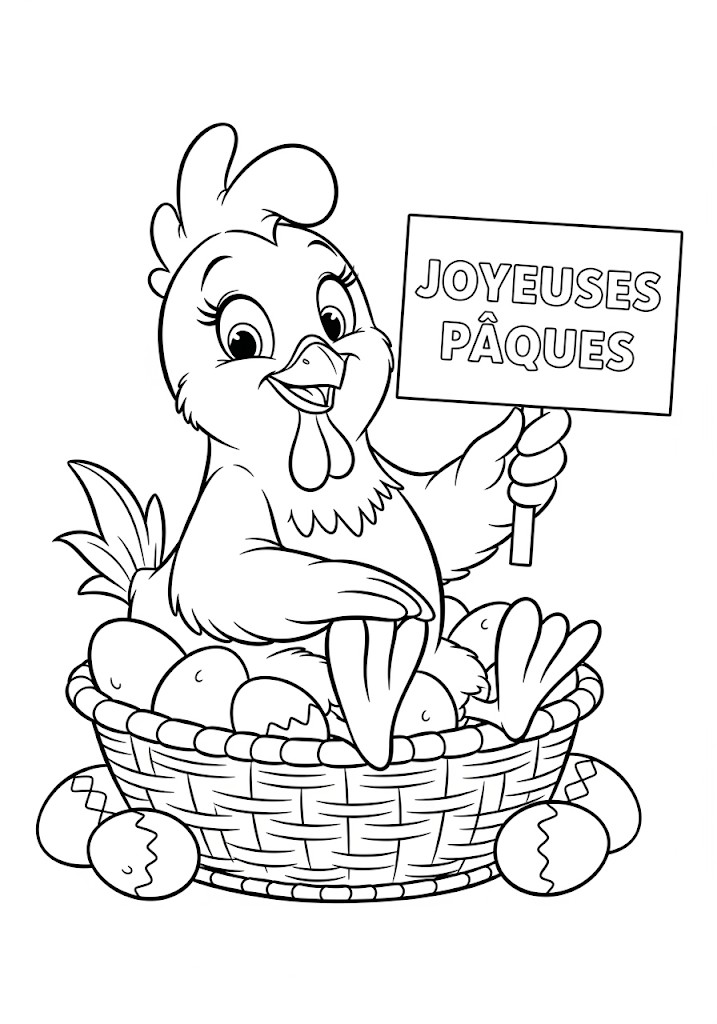 Coloriage de Pâques gratuit à imprimer
