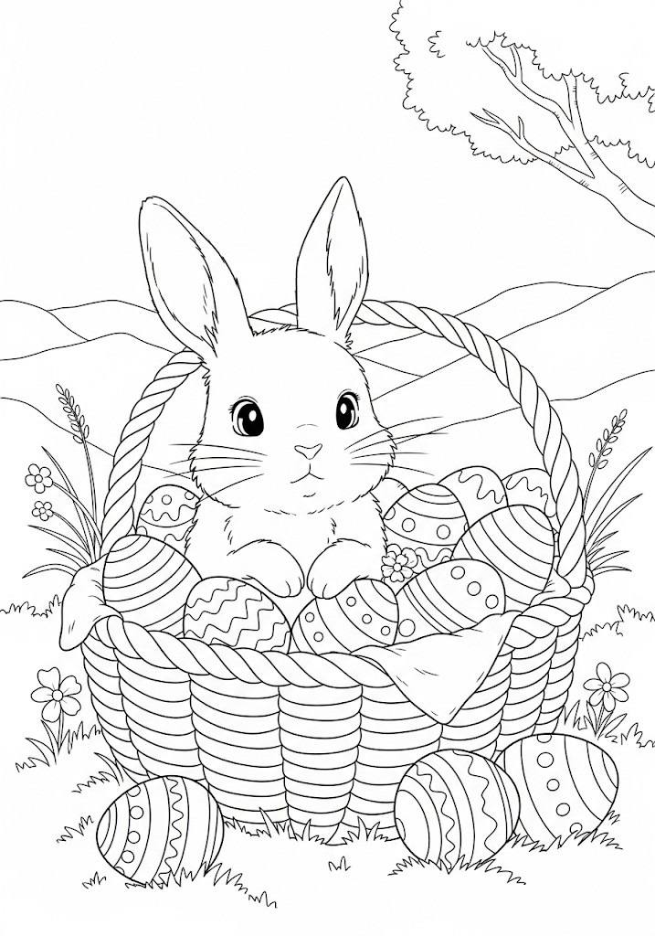 Coloriage de Pâques gratuit à imprimer