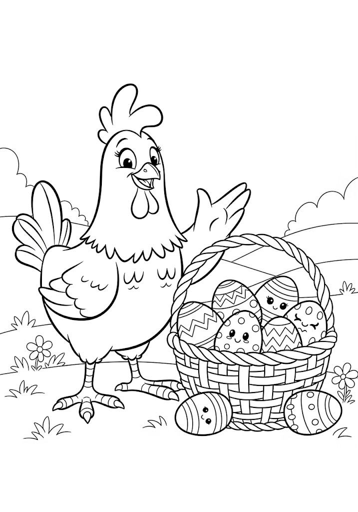 Coloriage de Pâques gratuit à imprimer