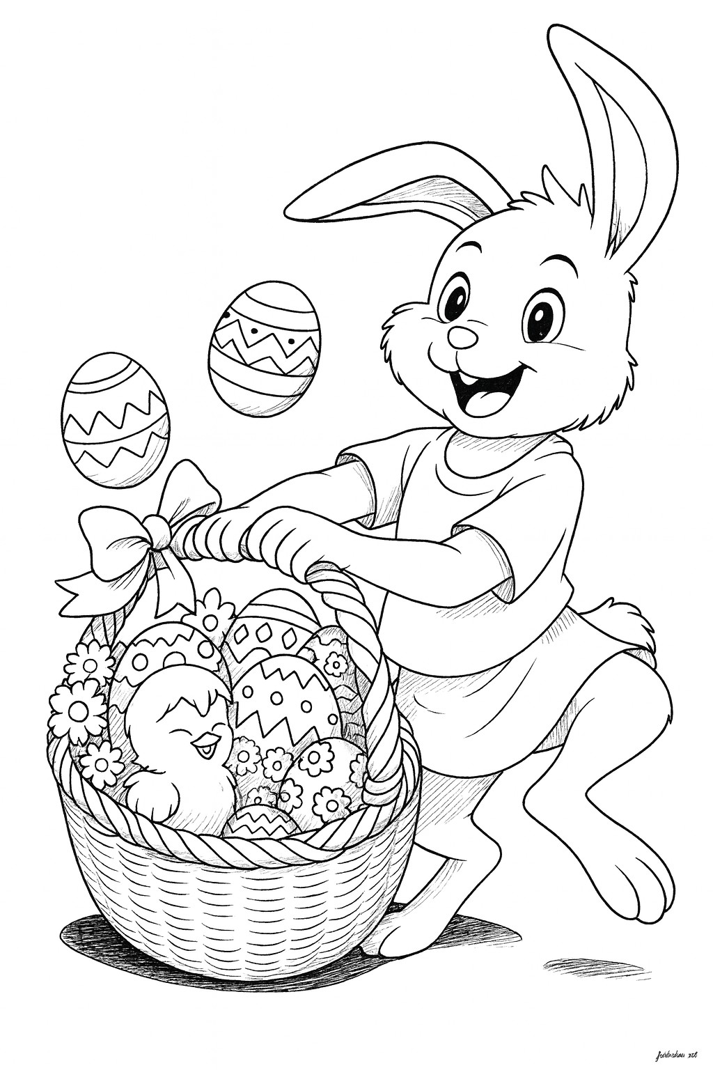 Coloriage de Pâques gratuit à imprimer