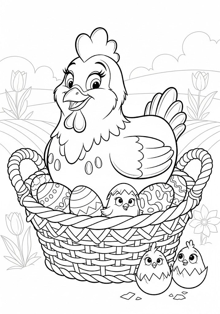 Coloriage de Pâques gratuit à imprimer