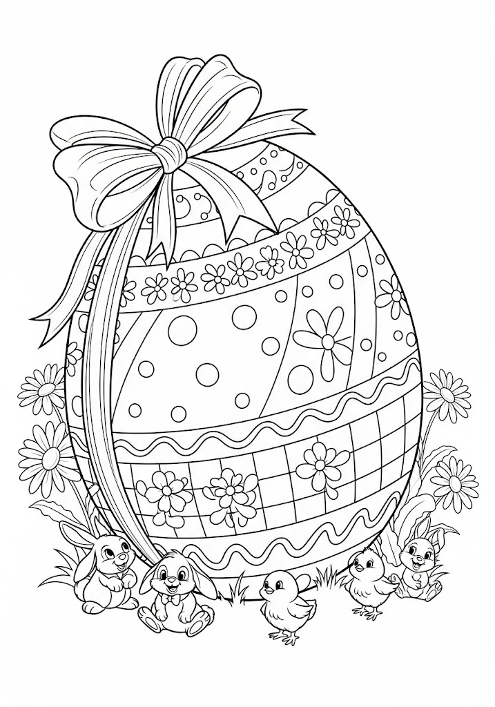 Coloriage de Pâques gratuit à imprimer