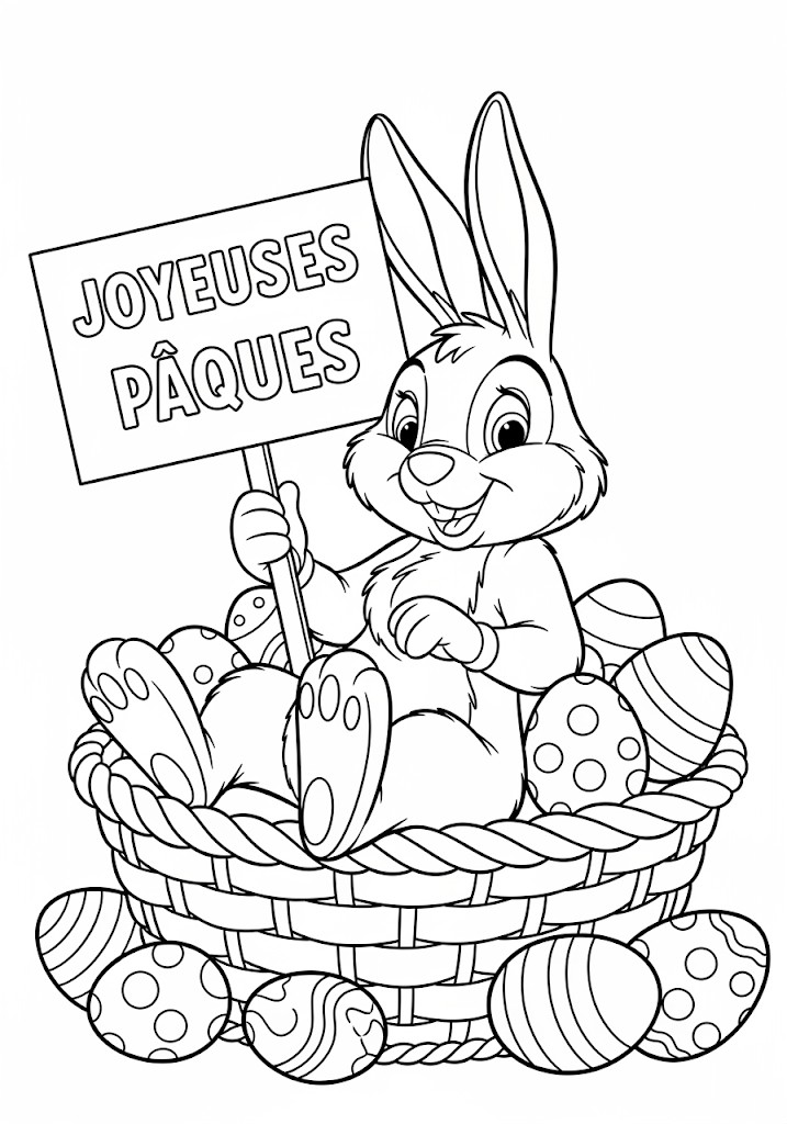 Coloriage de Pâques gratuit à imprimer