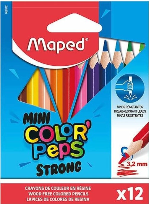 12 crayons de coloriage ultra-résistants et ergonomiques