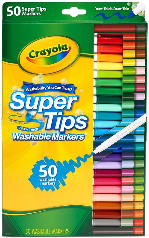 CRAYOLA Marqueurs Lavables SuperTips - 50 couleurs