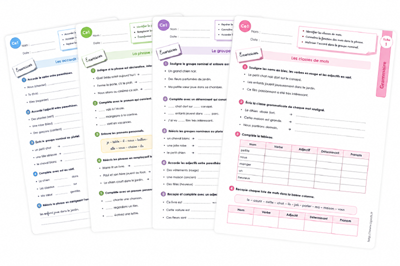 Fiches de grammaire ce1